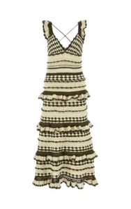 Vestido mediodi de ganchillo Zimmermann Devi | caqui/crema, escalonados, lujos, algodón - Imagen 1 de 8