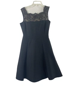 London Style Nights Party Dress Womens Size 6 Black Lace Fit Flare Whimpsygoth - Picture 1 of 10