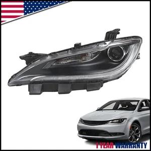 For 2015-2017 Chrysler 200 Chrome Trim w/ LED DRL Halogen Headlight Driver Side - Foto 1 di 9