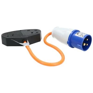 Adaptador doble redondo de red del Reino Unido para caravana conexión generador barco energía en tierra - Imagen 1 de 3
