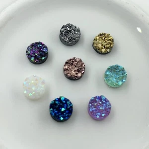 Mineral Irregular surface Rhinestone Round Flat Back Rhinestone 6mm Cabochon E43 - Picture 1 of 23