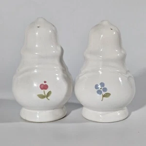 Vintage Pfaltzgraff USA Girlande weiß Blumen Salz & Pfefferstreuer mit Stopfen - Bild 1 von 9