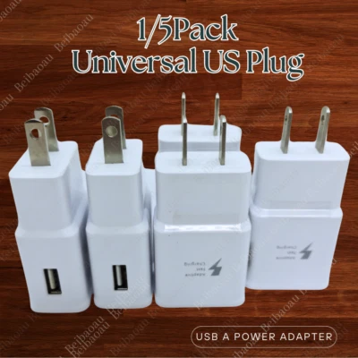 15W USB Wall Plug Adapter Fast Charging AC Block US for Samsung Android i Phone - Image 1 of 4