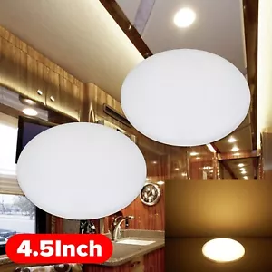 2X 12V 4.5" LED Roof Cabin Lights Caravan Motorhome RV Boat Dome Lamp Warm White - Picture 1 of 8
