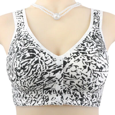 Бюстгальтер большого размера с передней пряжкой хлопок тонкий чашечка бюстгальтер среднего возраста для пожилых женщин - Изображение 1 из 4