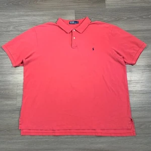 Polo Ralph Lauren Polo Shirt Mens 3XB Pink Short Sleeve Cotton Preppy Casual - Picture 1 of 11