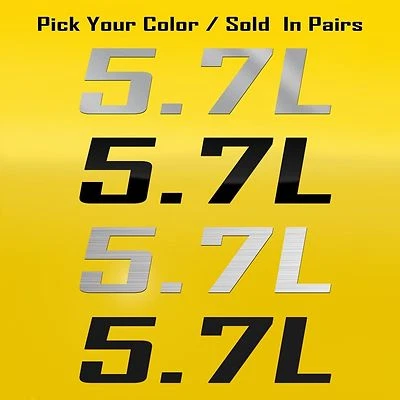 Gráfico de calcomanía de 5,7 L para camioneta Ram, Chevrolet, Corvette, Chevrolet, Pontiac GTO Foto 1 de 4