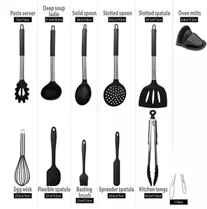12pc Kitchen Cooking Utensil Set Silicone Kitchen Gadget Tool - Picture 1 of 7