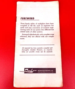 Handy Multipliers for Engineers by Carr Lane Manufacturing Co. Pocket Guide - Picture 1 of 5