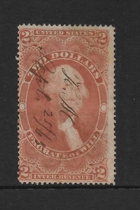 U.S. SCOTT R83c USED FINE - 1863 $2 RED PROBATE OF WILL - FIRST REVENUE (X) - Picture 1 of 2