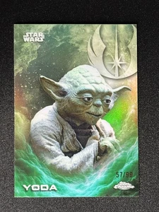 2025 Topps Chrome Star Wars Yoda Kashyyyk Green Refractor /99 — #CE-50 — 57/99 - Bild 1 von 2