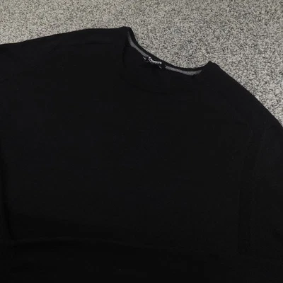 Express Sweater Mens 2XL Black Merino Wool Blend Crewneck Pullover Cozy Soft - Image 1 of 4