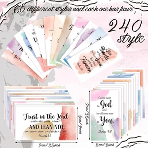 Tarjetas de versículo bíblico Estune 240 piezas con escritura completa mini tarjetas de oración a granel para mujer - Imagen 1 de 6
