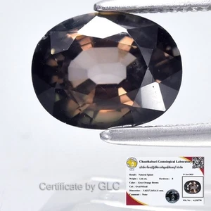 💎 GLC Report 1.46ct VS Oval Natural Grey Orangy Brown Spinel - Africa Gemstone - Picture 1 of 5