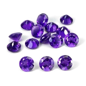 Round Cut Natural Top Rich Purple Amethyst Uruguay Lot 6.65ct 15pcs 5mm Gemstone - Picture 1 of 14