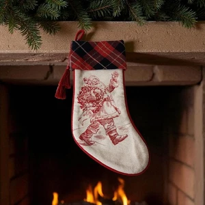 Vintage Hallmark Weihnachtsstrumpf Weihnachtsmann alte Welt Feiertag Quaste neutral neu - Bild 1 von 13