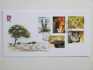 Namibia 2011 The Big Five Michel #1342-1346 FDC Okauyu Cancelled - Bild 1 von 2
