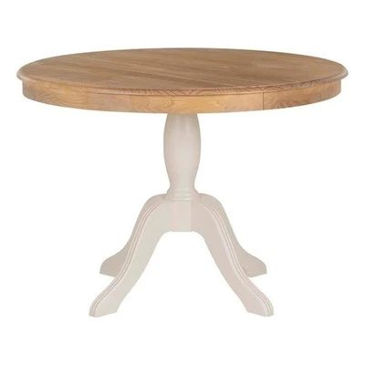 Mesa de comedor Riverbay Furniture 2 tonos pedestal redondo madera maciza natural/blanca Foto 1 de 4