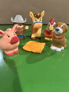 5 Fisher Price Little People Farmer Boy & Farm Animals Pig Chicken Horse Dog. - Picture 1 of 2