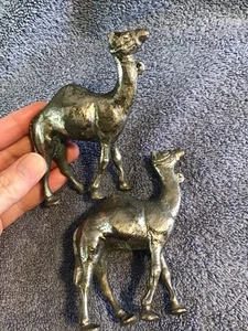 Vtg Silver Plate CAMEL FIGURINE  Nativity Animals Solid Heavy Silverplate Lot 2 - Picture 1 of 12