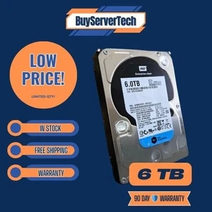 Western digital 6TB 3.5" 7.2K SATA WD6001F9YZ DataCenter Hard Drive Enterprise - Picture 1 of 2