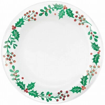 Christmas Holly Plastic Plates Multi Pack 10.5 and 7.5 inch 20 Per Pack - Image 1 of 2