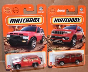MATCHBOX 2022 JEEP WAGONEER & 1985 NISSAN PATHFINDER LOT OF 2 NEW - Picture 1 of 8