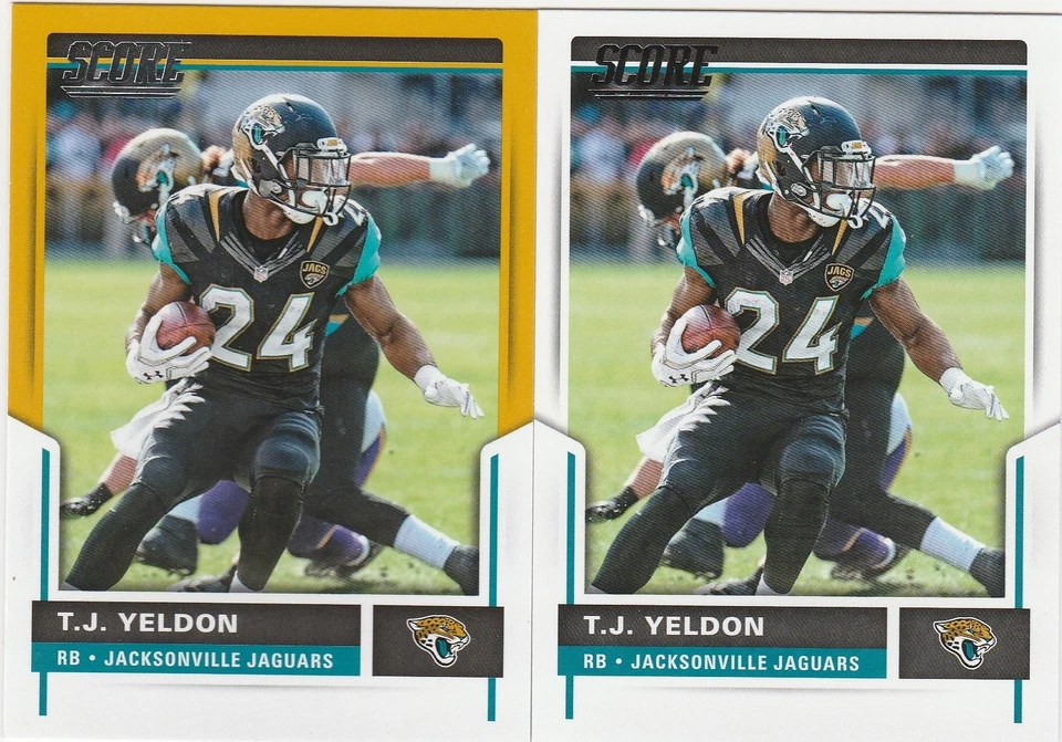 T.J. Yeldon JACKSONVILLE JAGUARS 2017 SCORE GOLD RETAIL BLASTER ONLY & BASE #320 - Image 1 of 1