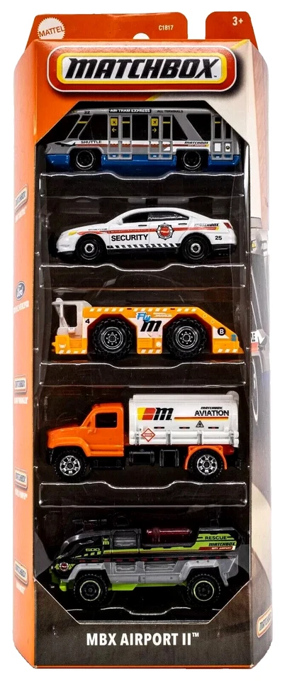 2025 Matchbox MBX Airport II 5-Pack Ford Police Interceptor SECURITY - Image 1 of 4
