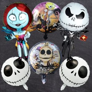 6 jack foil balloon party birthday decoration skellington nightmare christmas - Picture 1 of 9