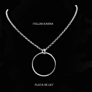 COLLAR COLGANTE KARMA CÍRCULO de LA VIDA PLATA de ley 925 . Nuevo. y Envoltorio - Imagen 1 de 2