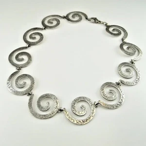 ESTATE HANDMADE Sterling Silver Spiral Necklace Chain Make offer! - Bild 1 von 5