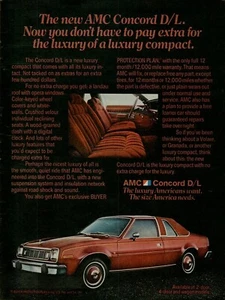 1977 AMC Concord D/L 2-Door Luxury Compact Red Landau Roof Vintage Print Ad - Picture 1 of 1