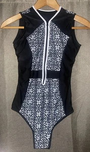 High Waisted Swimwear One piece Swimsuit Zipper Front XL New - Picture 1 of 7