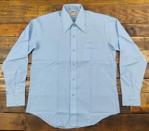 New Vintage 70s FRUIT OF THE LOOM Golden Harvest Collection Blue Shirt Size M - Picture 1 of 4