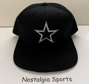 Vintage 90's Dallas COWBOYS NEW ERA SnapBack LOW Profile HAT BLACK NEW Old Stock - Picture 1 of 5