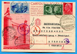 RACCOMANDATA GERMANIA - INTERO POSTALE c.75 OPERE DEL REGIME + ASSE (292103) - Imagen 1 de 2