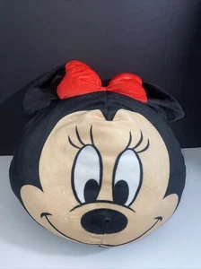 Disney 2022 Junior Minnie Mouse 14" Cuscino Come Velluto Peluche Imbottito Ciglia Lunghe - Foto 1 di 4