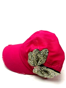 Pit Bull Damen Schleife Militär Kadettenmütze Kappe Strapback pink abgenutzt #7 - Bild 1 von 13