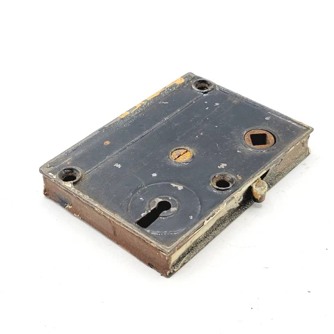 Antique Cast Iron Surface Mount Rim Lock Only No Keeper            H0164 Cover