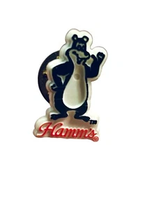 Vintage Hamm's Beer Bear Plastic Lapel Pin Advertising Collectable Logo Mascot - Picture 1 of 6