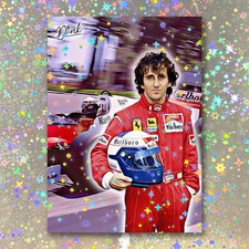 Alain Prost Holographic Frontrunner Sketch Card Limited 1/5 Dr. Dunk Signed