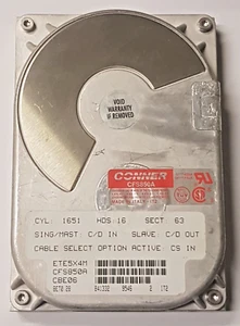 850 MB Ide Conner CFS850A P-Ata 3600rpm 64KB HDD 3.5 " Internal Hard Drive - Picture 1 of 1