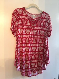 Disney Christmas Minnie Red Top Medium - Picture 1 of 8