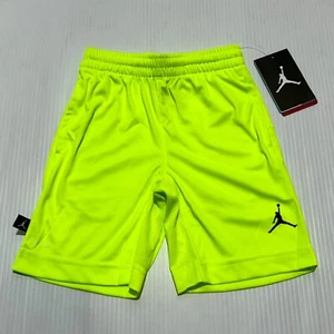 Air Jordan Dri-Fit Shorts Boys 4 Volt Green 100% Polyester Drawstring NWT - Picture 1 of 9
