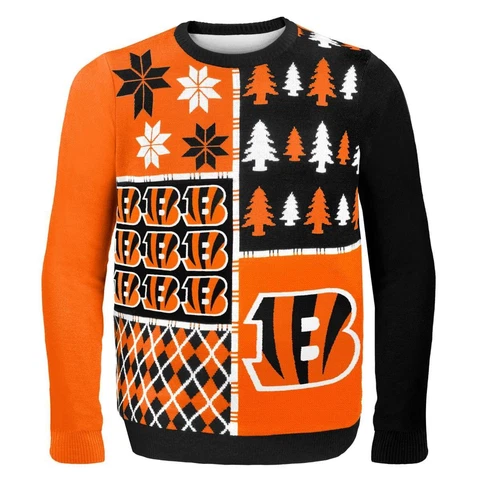 Cincinnati Bengals Busy Block NFL Ugly Sweater XX-Large Cover