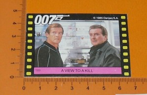 #189 JAMES BOND 007 A VIEW TO A KILL ROGER MOORE MACNEE MONTY GUM CARD 1985
