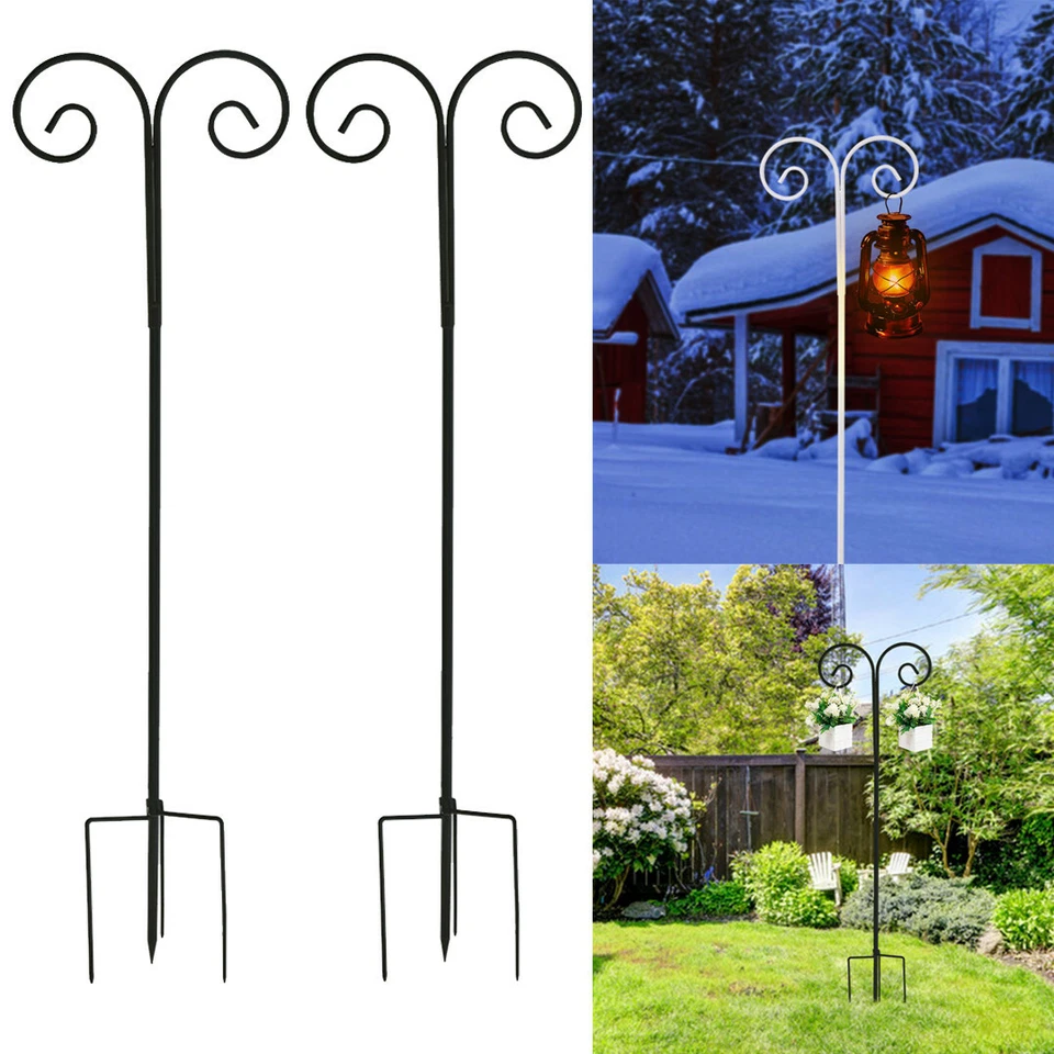 Gancho de Pastor Doble Ajustable 2 Piezas para Bodas al Aire Libre Colgantes Alimentadores de Pájaros Foto 1 de 4