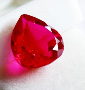 Certified Mozambique Pigeon Blood Ruby 7.70 Ct Faceted Pear Loose Gemstone - Picture 1 of 9