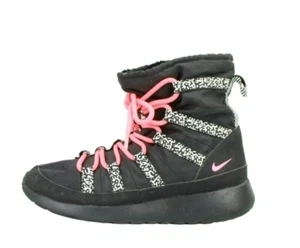 Nike Roshe Run Kids Black Nylon Lace Up Running Sneaker Boots Size 5 Youth - Picture 1 of 9